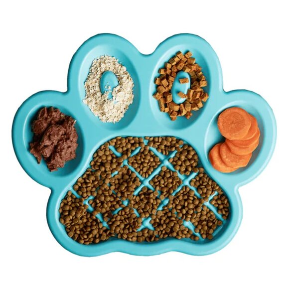 NWT Large Blue Paw Shaped Slow Feeder 🐾 Pet Dream House - Picture 2 of 3